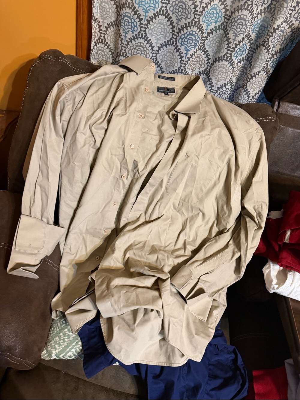 Stacy Adams Khaki Lightweight button down